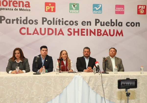 Partidos en Puebla forman mega alianza en apoyo a Claudia Sheinbaum