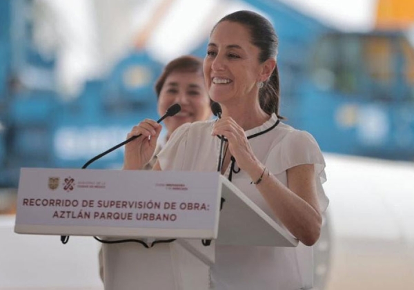 Claudia Sheinbaum supervisó de la construcción del Parque Aztlán en Chapultepec