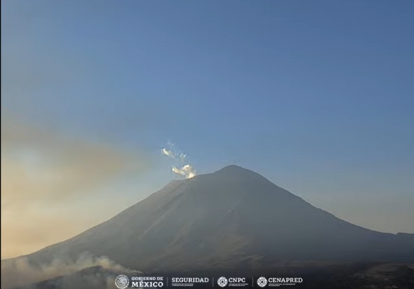Popocatépetl registró 30 exhalaciones en las últimas 24 horas