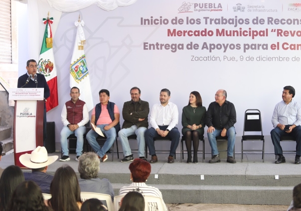 Con inicio de la reconstrucción del mercado municipal, gobierno estatal impulsa el desarrollo de Zacatlán