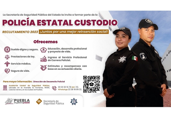 Convoca SSP a interesados a sumarse como policías custodios