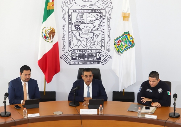 Combate Gobierno de Puebla delincuencia de manera frontal y sin titubeo