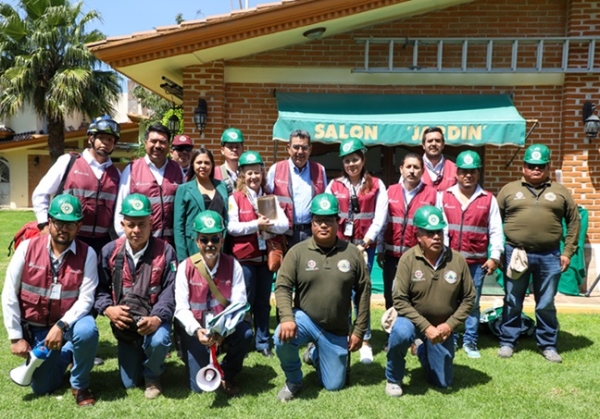 En Huejotzingo, Sergio Salomón encabeza Simulacro Nacional 2024