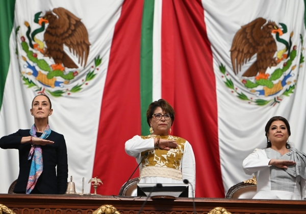 Presidenta Claudia Sheinbaum asiste a la toma de protesta de Clara Brugada