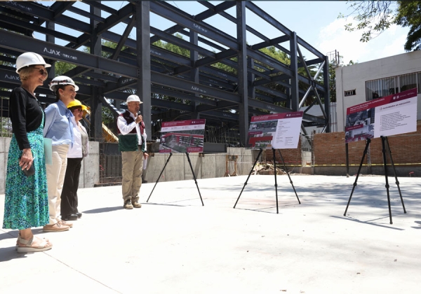 Supervisa Sheinbaum construcción del Instituto de Estudios Superiores Rosario Castellanos