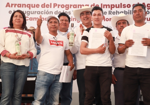 En Tehuitzingo, Sergio Salomón inicia programa impulso al agave mezcalero 2024