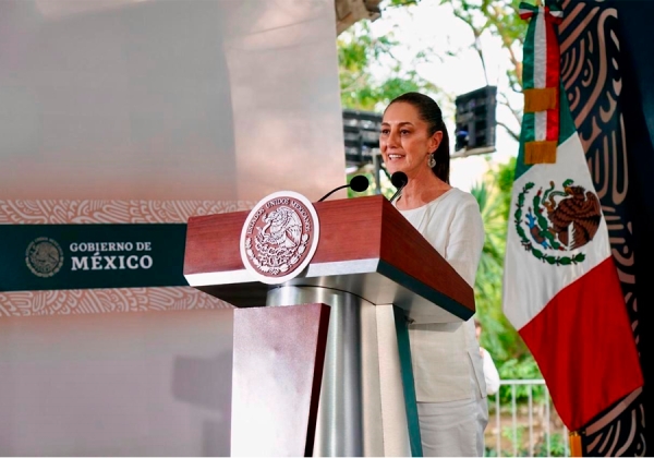 Claudia Sheinbaum continúa en gira con el presidente AMLO por el sureste mexicano