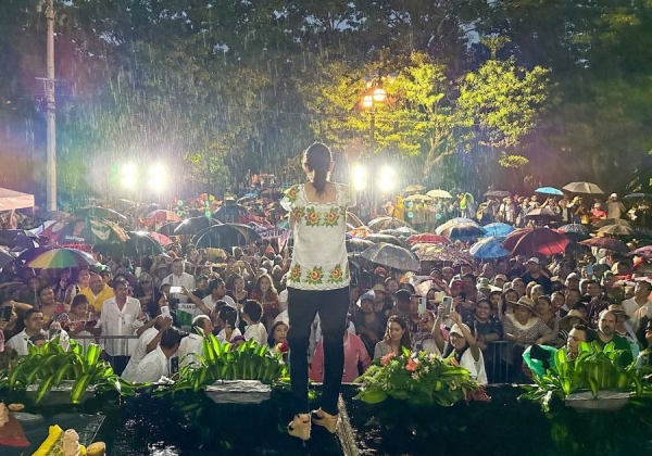 En Mérida, Yucatán, Claudia Sheinbaum defiende los derechos de los mexicanos y mexicanas