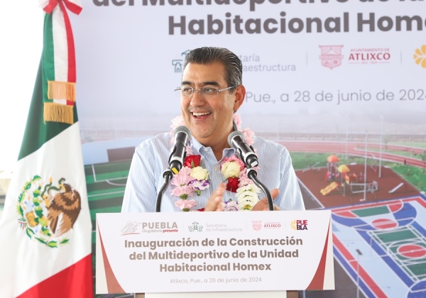 Impulsa gobierno de Puebla sana convivencia en la sociedad; inaugura Multideportivo en Atlixco