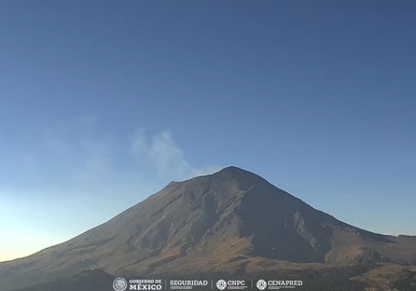 Popocatépetl registró 21 exhalaciones en las últimas 24 horas