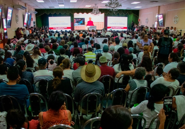 Claudia Sheinbaum ofrece videoconferencia ante más de 3 mil 500 personas de Tamaulipas