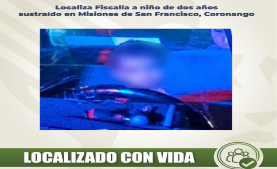 Encuentran con vida a niño de 2 años sustraído en Misiones de San Francisco, Coronango