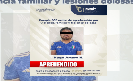 Confirma FGE arresto de Hugo Arturo 