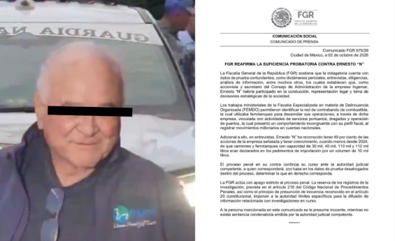 Reafirma FGR que tiene pruebas contra Ernesto Ruffo Appel por huachicol fiscal