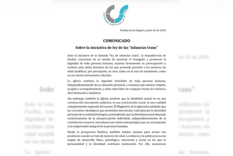 Arquidiócesis de Puebla rechaza iniciativa sobre 