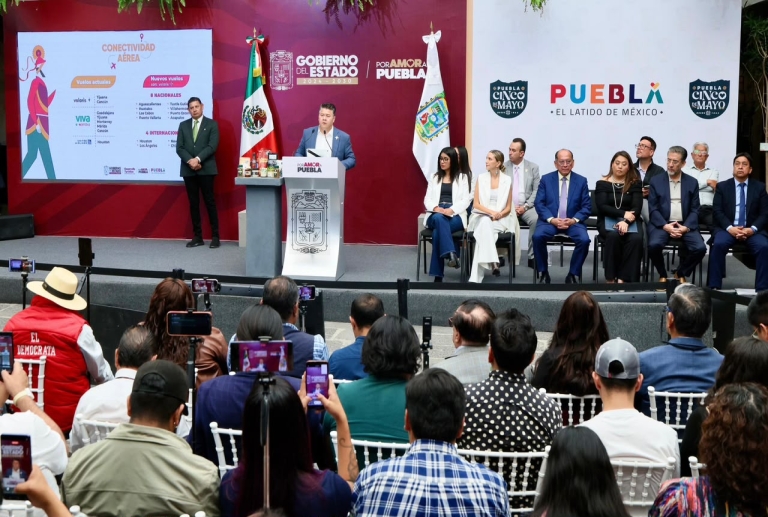 Nuevos vuelos desde Puebla consolidan proyección nacional e internacional de riquezas turísticas