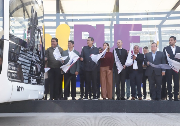 Fortalece de Sergio Salomón conectividad; inicia sistema metropolitano de transporte