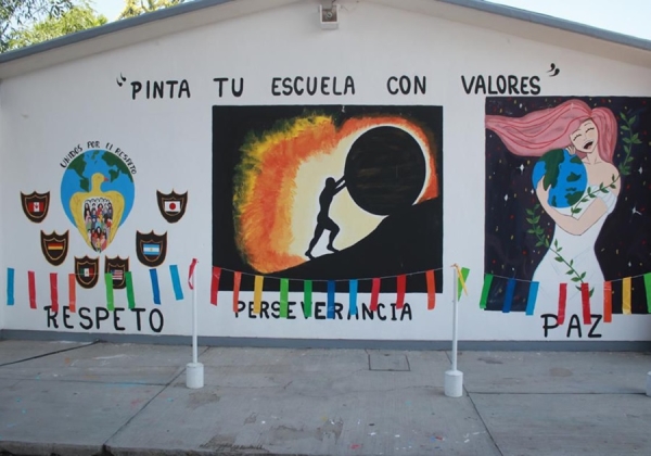 Impulsan valores en espacios educativos con obras de “Pinta tu Escuela”.
