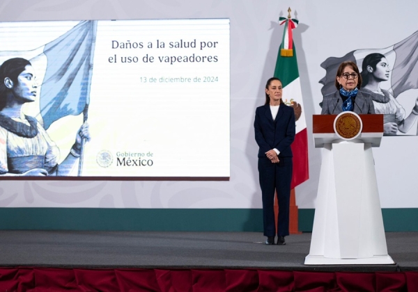 La presidenta Claudia Sheinbaum invita a las y los jóvenes a evitar el consumo de vapeadores