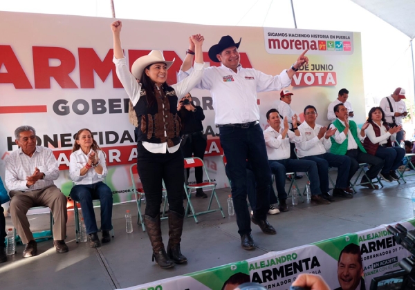 Manifiesta Claudia Rivera Vivanco respaldo total a Alejandro Armenta, nuevo gobernador de Puebla