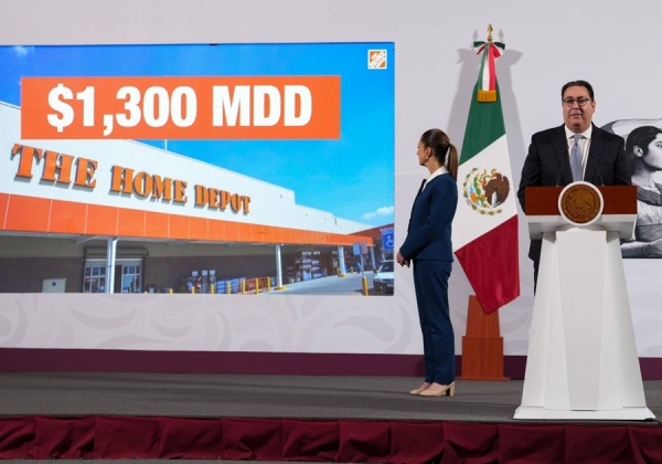 Celebra Claudia Sheinbaum inversión de mil 300 mdd de The Home Depot