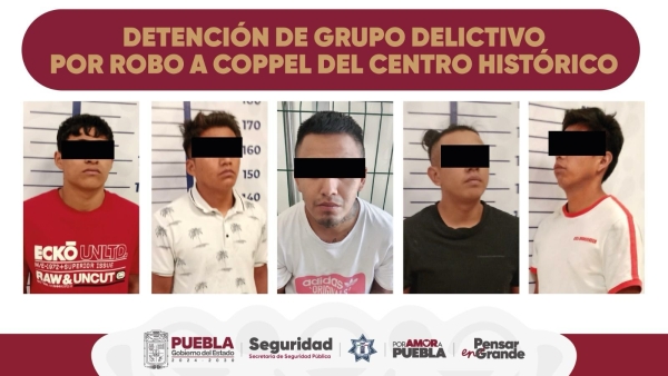 SSP y SSC desarticulan grupo delictivo con historial de robos en Puebla